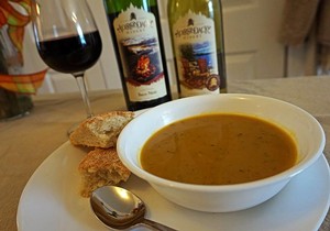 Try this wine infused butternut squash soup at Wine 101!